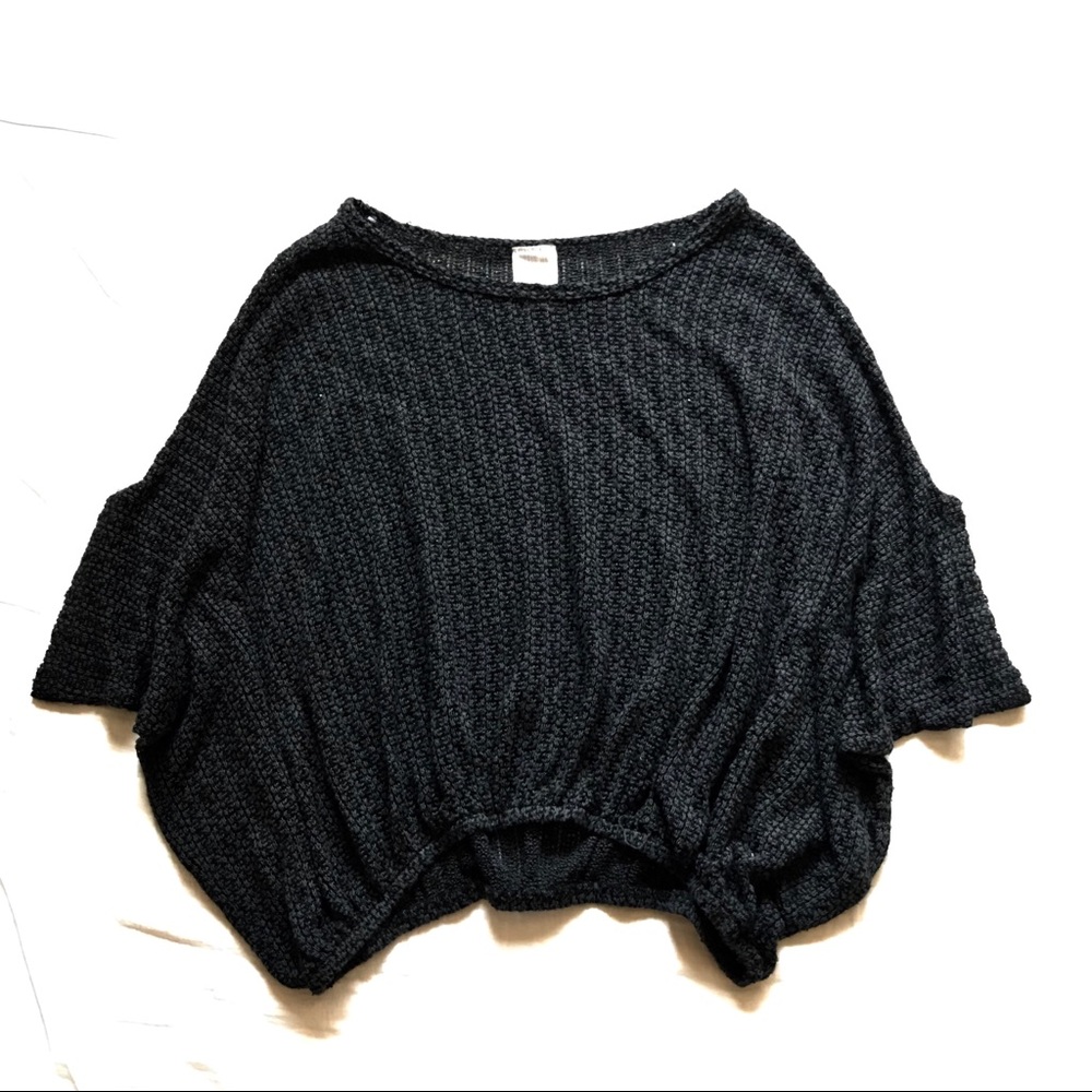 Bat-sleeve knitted shirt